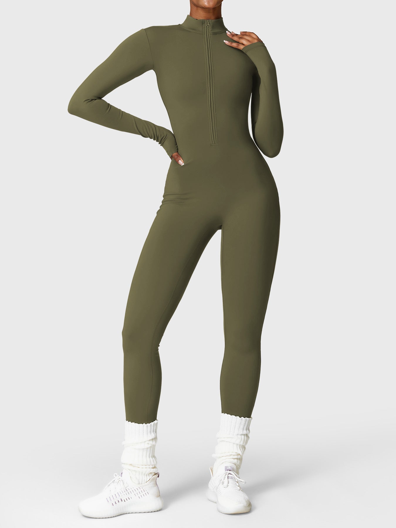 Stilla | Langærmet Zip up Jumpsuit