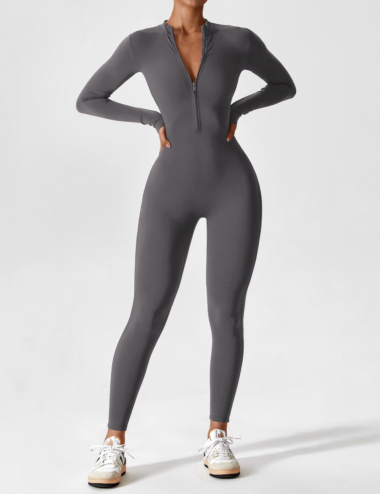 Stilla | Langærmet Zip up Jumpsuit