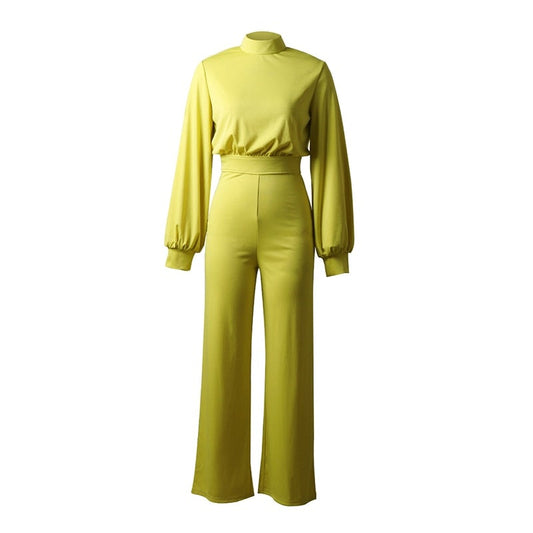 Stilla Halvkrave-jumpsuit i ren farve