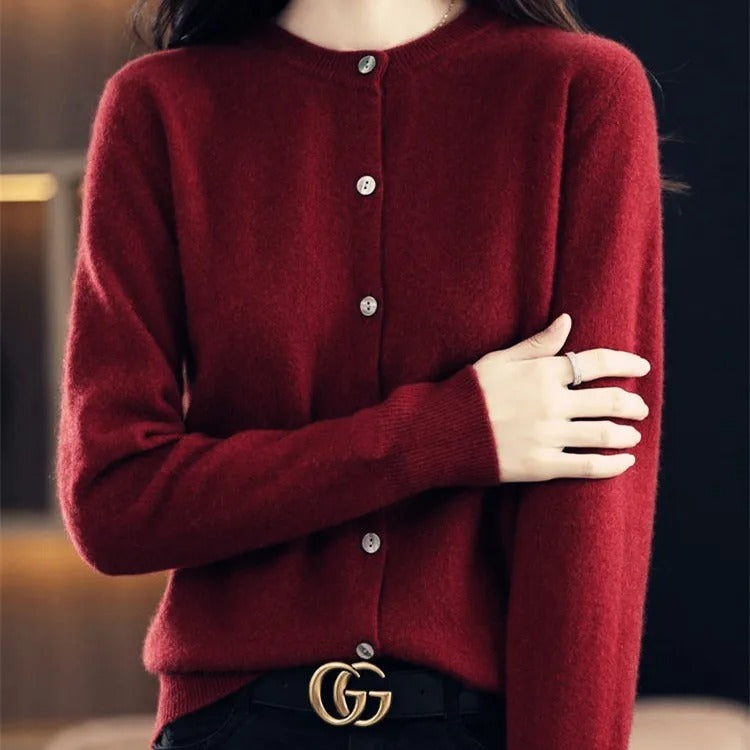 Stilla strikket sweater med o-hals